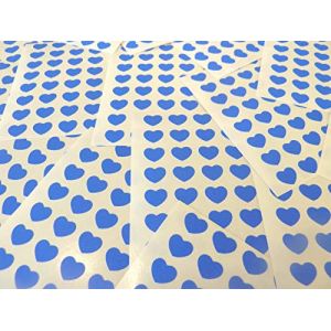 Petit 10x8mm (0.4" X0.8 ") Forme de C&oelig;ur Code Couleur Autocollants - Lot 256 en C&oelig;urs &Eacute;tiquettes Collantes pour Loisirs Cr&eacute;atifs, Fabrication Cartes & D&eacute;coration - 32 Disponibles - Bleu Roi (Minilabel, neuf)