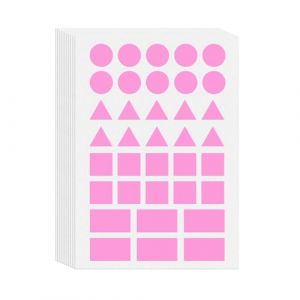 Rose Gommettes Formes Géométriques Enfant Autocollant Bébé 4 Formes Cercle, Triangle, Carré, Rectangle 366 Pieces (YIJIADA, neuf)