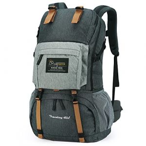 MOUNTAINTOP 40L Sac à Dos de Randonnée pour Homme Femme avec Housse de Pluie - Voyage, Camping, Trekking, Sports de Plein Air - 55 x 33 x 20 cm (YingLang Store, neuf)