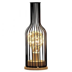 JITEM Lampe de Chevet Led sans fil lampe de table en métal verre à vin/bouteille de vin lampe de chevet industrielle en fer forgé lampe de bureau moderne décoration de la maison Bureau (HUIHUICONG, neuf)