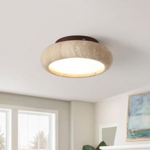 kaixunl 20cm Plafonnier LED Japonais Style Wabi-Sabi Travertin Jaune Lampe Semi-encastré Luminaire Rond Plafonniers lustre Chaude Idéal pour Les Chambre Salles À Manger Cuisine Et Couloirs 7W (Kaixunl, neuf)
