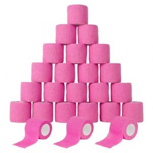 MUNTE 24 Pièces Bandage Autoadhésif, 4,5 m x 5 cm Bande Cohesive, Bandage Chien Rose, Bande Strapping Adhésif en Tissus Non Tissés, Convient aux Poignets, Chevilles, Genoux (luzhong1111, neuf)
