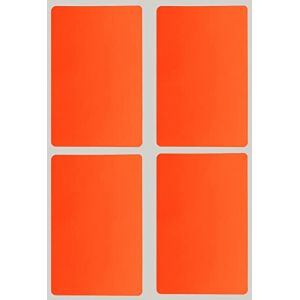 Royal Green - Gommettes &Eacute;tiquettes Autocollantes Rectangulaires - Rouge Fluo - Environ 7,5cm x 5cm (75mm x 50mm) - 15 Feuilles - Paquet de 60 (RoyalGreenMarketEU, neuf)