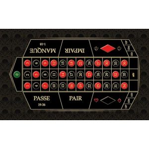 MTJ&reg; Tapis de Casino - Roulette Francaise 130 x 80 cm - Jersey n&eacute;opr&egrave;ne - Fabriqu&eacute; en France (VIP) (mtj, neuf)