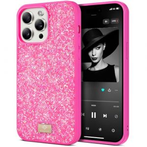 BEZ® Coque pour iPhone 14 Pro Max Paillette, Coque Compatible avec iPhone 14 Pro Max Glitter, Series de Etuis avec Bling & Co., Étui en Diamant Etincelant et à Cristal Bling, Brink Pink (TheBlingZ., neuf)