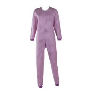 Confezioni_Emy Pyjama int&eacute;gral m&eacute;dical unisexe &ndash; Grenouill&egrave;re adulte coton 100% &ndash; Pyjama dos zip seniors &ndash; V&ecirc;tements g&eacute;riatriques confortables Made in Italy - Taille XL - Cercle Rose (CONFEZIONI EMY, neuf)