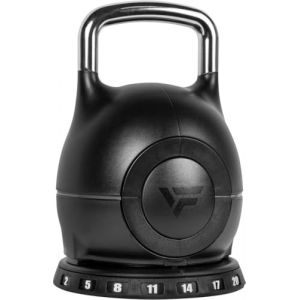 VirtuFit Kettlebell r&eacute;glable 2/20 kg | Construction en acier robuste | Entra&icirc;nement fonctionnel, crossfit et sports de force | Poign&eacute;e ergonomique | Noir (Fitwinkel, neuf)