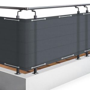 Sol Royal Brise Vue Balcon Extérieur PES SolVision PB2 90x300 cm Anthracite – Brise Vent Terrasse avec Œillets, Cordons, Résistant à l'eau & aux Intempéries – Cache Balcon 160 g/m² avec Protection UV (Brandvin, neuf)