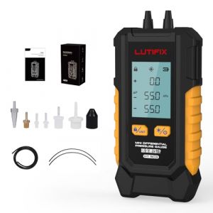 Manom&egrave;tre num&eacute;rique de pression d'air -101-200 kPa, r&eacute;solution 0,1 kPa, testeur d'air, 6 unit&eacute;s, double port diff&eacute;rentiel manom&egrave;tre de pression d'air CVC avec r&eacute;tro&eacute;clairage, conservation des donn&eacute;es (popidi, neuf)