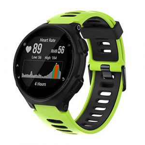 ANBEST Bracelet en Silicone pour Garmin Forerunner 735XT/Forerunner 235/220/230/620/630 Bracelet, Bande de Sport de Remplacement pour Approach S5/Approach S6, Vert/Noir (ANBEST Store, neuf)