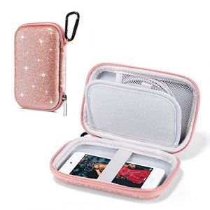 ULAK Coque Ranger et Protéger pour iPod Touch / Mp3 / Mp4 / Ecouteur/Clé/Câbles USB /, Nylon Etui Housse Rigide Protection avec Mousqueton Portable Antichoc Coque, Paillettes (easyarise, neuf)