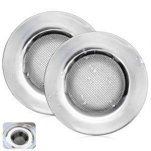 2 Pièces Filtre à Évier en Acier Inoxydable, Filtre de Vidange, Tamis d'évier, Crépine d'évier de Cuisine,filtre evier cuisine,Filtre évier Cuisine, Tamis lavabo en INOX, Filtre Cheveux Douche (LUXURY SPENDINGS, neuf)