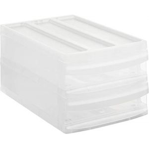 Rotho Systemix Boîte à Tiroirs avec 2 Tiroirs, Plastique (PP) sans BPA, Transparent, M Duo (39,5 X 25,5 X 20,3 cm) (Rotho Kunststoff GmbH, neuf)