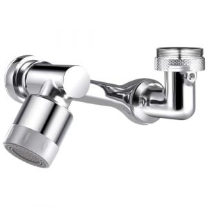 Robinet &agrave; Rallonge Rotatif Multifonctionnel, Mousseur Robinet 2 Jets, rallonge de robinet durable anti-&eacute;claboussures, a&eacute;rateur de robinet &agrave; 1080&deg; &eacute;conomiseur d'eau, pour Cuisine Salle de Bain (EUROEDI SPEDITION, neuf)