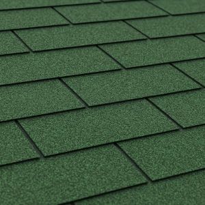 Lot de bardeaux bitumineux Trio T369GREEN, Couleur Vert - Bitume toiture Timbela M369 pour Chalet de Jardin (TIMBELA&KO, neuf)
