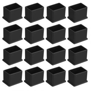QUARKZMAN 16Pcs Embouts de Pieds de Chaise Carrés en PVC, 30mm x 20mm OD, Noirs, Protections de Pieds de Meubles pour Table, Capuchons de Pieds de Chaise, Protège-Sols pour Table de Patio, (QUARKZMAN, neuf)