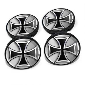 4 x Cache-moyeux de 60 mm de diam&egrave;tre - Capuchons de moyeux pour jantes, autocollants pour jantes, embl&egrave;me en gel bomb&eacute; pour jantes de voiture, accessoires de tuning automobile, cache-moyeux DM006 (N&deg; (Finest-Folia, neuf)