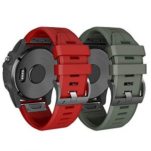 NotoCity Bracelet Fenix 5X avec Fermoir à Ressort, 26 mm Bracelet en Silicone à Ajustement Facile Compatible Garmin Fenix 5X / Fenix 5X Plus/Fenix 3 / Fenix 3 HR/Fenix 6X/6X Pro/Fenix 7X Bracelet (NotocityEU, neuf)