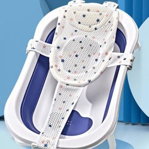Support Baignoire Bébé Universel Une Pièce Siège de Bain Bleu Blanc Siège Bain Bébé Taille Réglable Pour S'adapter aux Différentes Baignoires Réducteur Baignoire Le Produit ne Comprend pas de Vasque (Gold Rush on the Waves, neuf)