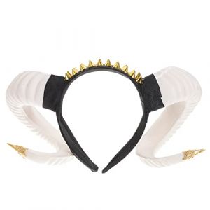 -tête à Griffes Casque De Cosplay D'halloween Cornes Noires Cosplay De Cornes De Mouton Casque En Corne De Mouton Cornes De Chèvre Casque D'halloween Pour Femme Résine Blanche VALICLUD (Cedongh, neuf)