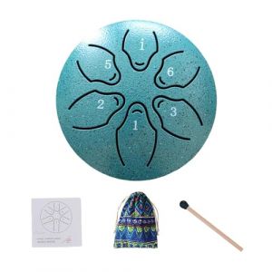 Tambour en acier pour | Tambour &eacute;th&eacute;r&eacute; &agrave; cl&eacute; A de 6 notes de 7,6 cm | Instrument de tambour en acier, comprend livre de musique et maillet, am&eacute;liore le sommeil et la relaxation (dxuilra, neuf)