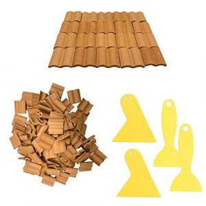Cayway 100 PCS Tuiles Miniatures Mini Tuiles en Terre, Red Mini Briques Miniatures pour DIY Fairy Garden Dollhouse Decor, Accessoires Am&eacute;nagement Paysager Miniature (Cayway, neuf)