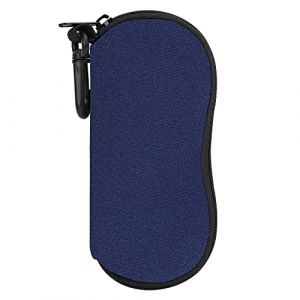 MoKo Sac Souple de Lunettes de Soleil, [Ultra l&eacute;ger] Etui en N&eacute;opr&egrave;ne Housse de Stockage des Lunettes avec Clip de Ceinture pour Lunettes, Sacoche de Transport pour Cl&eacute;s, Crayons, Cartes - Indigo (KnoWhite, neuf)