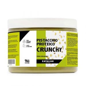 EATALIAN by AMZ BETTER Crème Protéinée de Pistache CRUNCHY 500 gr, Crème à Tartiner avec Éclats de Pistache, Goût Doux, Idéale sur le Pain, pour Garnir les Desserts, Dubai Chocolate, Made in Italy (BETTERSHOP SRL, neuf)