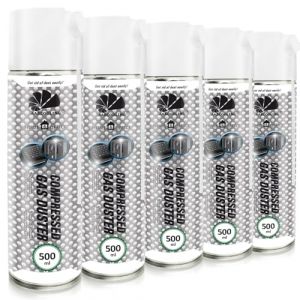 AABCOOLING Home&Office gas Duster Bombe Air Sec 5x500ml Dépoussiérants Puissants, Aérosols d'Air Comprimé, Pour Clavier, Consoles de jeux, Air Comprimé, Équipement de Nettoyage K1 (AAB Seller FR, neuf)