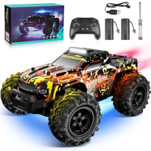 JOYTREKY Voiture T&eacute;l&eacute;command&eacute;e &ndash; 1:18 RC Voiture Buggy 25KMH+ 2.4GHz Voiture Rc Truck avec Spray Tout Terrain avec 2 Batteries Rechargeable 2WD Jouet Hors Route pour Enfants Et Adultes &ndash; Jaune (GOLDHONER1, neuf)