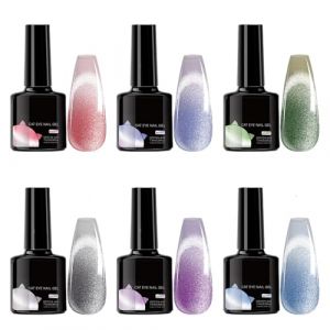Nails Gel Polish - Lot de 6 vernis &agrave; ongles gel &agrave; changement de couleur - Facile &agrave; utiliser - Dur&eacute;e de vie de 21 jours - Manucure cosm&eacute;tique pour trajets en d&eacute;placement, c&eacute;l&eacute;bration, mariage, voyage (xincas, neuf)