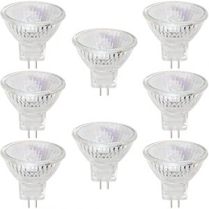MR11 Ampoules Halog&egrave;nes 12V 20W GU4 Projecteur &agrave; Base Bi-Pin Dimmable Couvercle en Verre 35mm Diam&egrave;tre Blanc 2700K（Lot de 8） (Eksave, neuf)