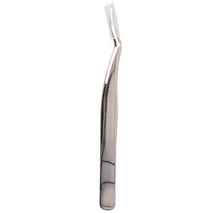Eyelashes Tweezer False Lash Application Stainless Steel Eyelash Extension Tool Curved, Ideal for All Eyelash Types and Eyebrow Trimming, Comfortable Grip, 5.16in (Pure gold (paste bag)) (Loboo idea, neuf)