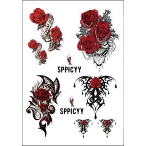Kit Faux Tatouages Temporaires Ephémères Sexy Adultes Coquin HotWife Libertin Tattoo Homme Femme Tatoo Sexe Hot Charme et Séduction (Innova-store, neuf)