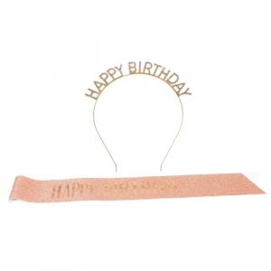 BESPORTBLE 1 Ensemble Ensemble bandeaux joyeux anniversaire décorations de fête Bandeau et écharpe de fête bandeaux d'anniversaire rose bandeau joyeux anniversaire bretelles d'anniversaire (Linspencer, neuf)