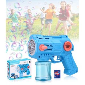 Ixydor Pistolet à Bulles Automatique pour Enfant, Machine à Bulles de Savon,16 Trous LED lumière Bulles Machine à Bulles de Savon électrique avec 160 ML Solution à Bulles pour Mariage/Fête(Bleu) (FUSECO EMI S.R.L., neuf)