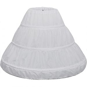 YYKSYDPT Jupon avec jupe de princesse pour enfants Crinolina Jupon pour filles à 3 cercles Jupes Accessoires Cordon de serrage Doublure à la taille réglable Blanc., blanc, taille unique (Yikeshu2022, neuf)