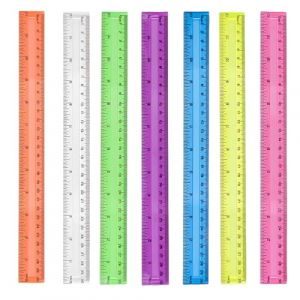 LACHT 7 Pi&egrave;ces R&egrave;gle, 30 cm Color&eacute; R&egrave;gle en Plastique R&egrave;gle Plate Transparente pour &Eacute;cole Bureau Maison (7 Couleurs) (candy27seven, neuf)
