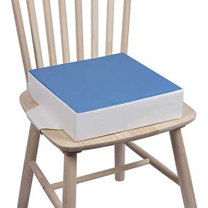 Rehausseur chaise enfant Kalawen 32 x 32 x 8 cm Coussin d'assise enfant pour bébé PU lavable Réhausseur portable avec 2 sangles de sécurité Bleu (Queenswell Direct, neuf)