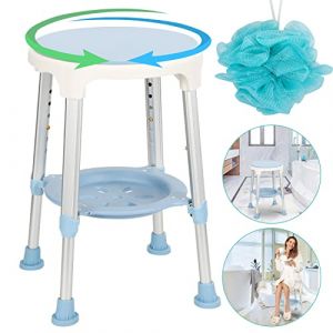 Ansobea Tabouret de Douche Pivotant à 360°, Siege de Douche Antidérapant, Hauteur Réglable Chaise de Douche, Stable et Sécurité,Montage Facile,Siège de Bain pour Personnes âgées (Big Bird GmbH, neuf)