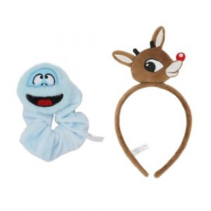 Rudolph & Abominable Snowman Ensemble bandeau et chouchou en peluche 2 pièces, Rud Bonhomme de neige 2 pièces, 1 Count (Pack of 2) (Bixem, neuf)