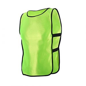 Gilet D'entraînement en Maille Ajourée, Gilets D'entraînement en équipe à Séchage Rapide pour les Sports de Jeunesse, Basket-ball, Football, Volley-ball (vert fluorescent) (riuty, neuf)