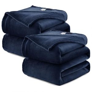 WAVVE Lot de 2 Plaid Couverture Polaire Flanelle en Microfibre, Jeté de Canapé 150x200 Bleu Marine, Couverture lit Jete de Canape 2 Personnes, Plaid Fourrure Grand Chaud et Doux en Peluche (Wavve EU, neuf)