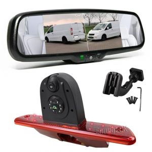 EnruigeOK Cam&eacute;ra de recul pour Peugeot Expert Citroen Jumpy (2007-2016) Toyota Proace 2013-2016 Double lentille HD feu Stop cam&eacute;ra de recul avec &eacute;cran 2 &eacute;crans divis&eacute;s (Noir kit de 12 Supports) (EnRuiGe, neuf)