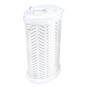 Ubbi Steel Diaper Pail, Odor Locking, No Special Bag Required, Award-Winning, Registry Must-Have, Herringbone (PLANBABY, neuf)