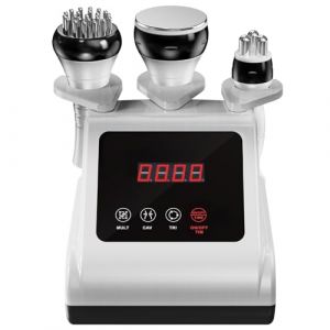 Qewher Radiofr&eacute;quence Visage, 3 en 1 Appareil Anti Cellulite 40K Lipocavitation Radiofrequence Visage Radiofr&eacute;quence Corps Amincissants et Raffermissants Masseur Anti Cellulite - Blanc Argent&eacute; (Qewher, neuf)