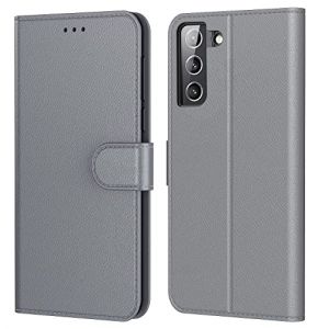 Tenphone Coque pour Samsung Galaxy S22 5G, Coque Samsung S22 5G, Etui Protection Housse Premium en Cuir PU,Pochette Fermeture Magnétique,Flip Case Compatible avec Galaxy S22 Book (Gris) (ADHLINE (Expédié depuis France), neuf)