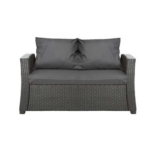 Setgarden® Coussin d'extérieur pour banc de jardin en rotin synthétique - Pour balancelle hollywoodienne - Anthracite - 130 x 60 x 50 cm (setgarden, neuf)