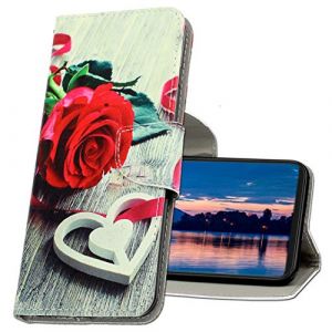 MRSTER Coque pour Redmi Note 9S, Coque en Cuir Redmi Note 9 Pro, &Eacute;tui T&eacute;l&eacute;phone Xiaomi Redmi Note 9S, Motif Color&eacute; Imprim&eacute; Housse pour Xiaomi Redmi Note 9S / Note 9 Pro. XC1 Red Rose (MRSTER, neuf)