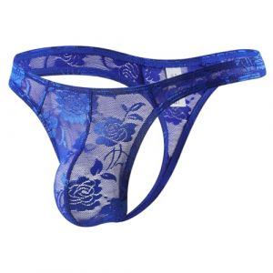 Casey Kevin String Homme Dentelle, Transparent sous-vêtements Sexy Slips Taille Basse Strings Tanga (Casey-Kevin, neuf)